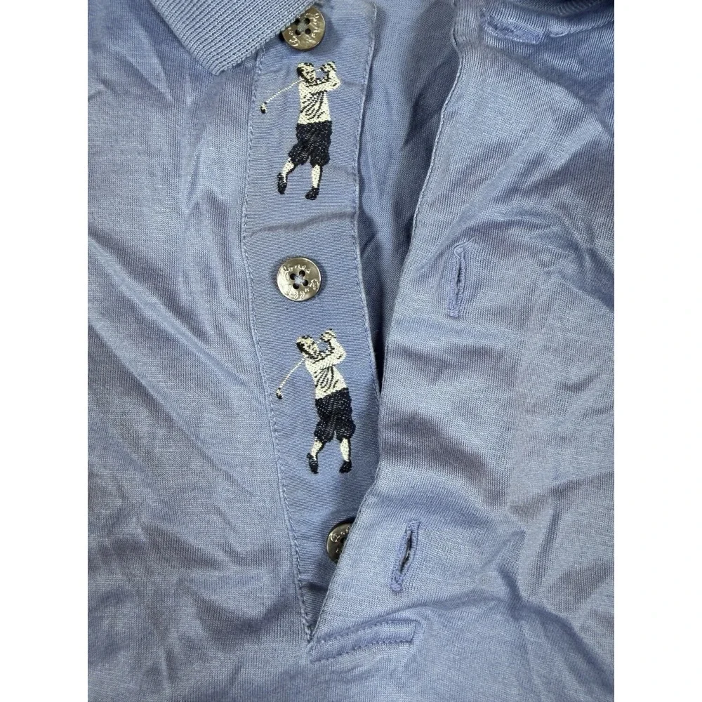 Bobby Jones Collection Golf Polo Shirt Mens Small Blue Robin Hood Italy Made